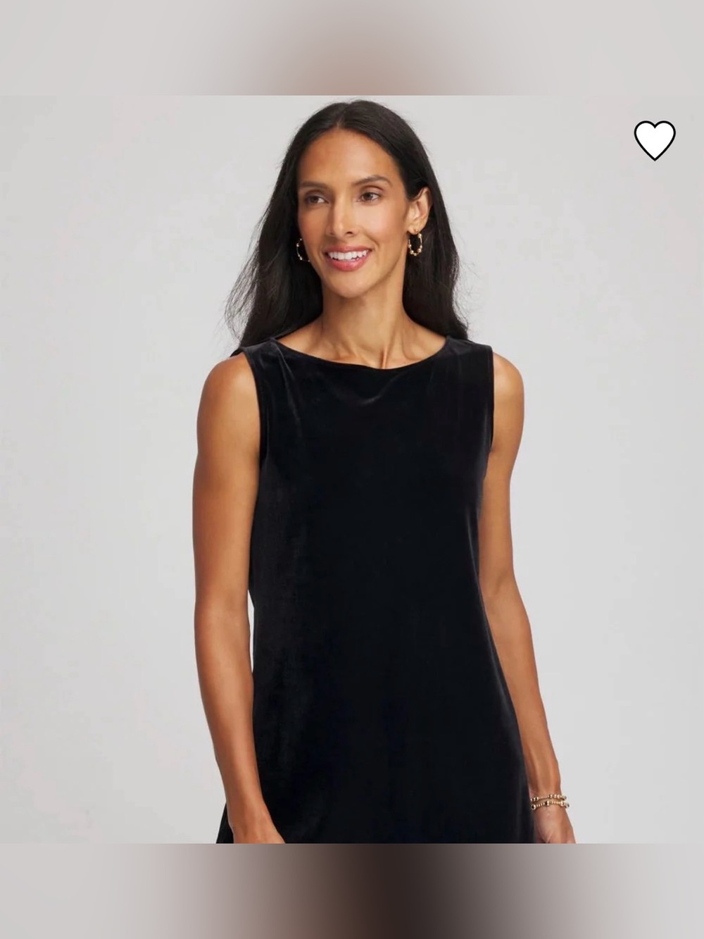 Chico’s Velvet side slit Tank Shell Size XL